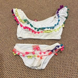 Pily Q white pompom bikini size 8